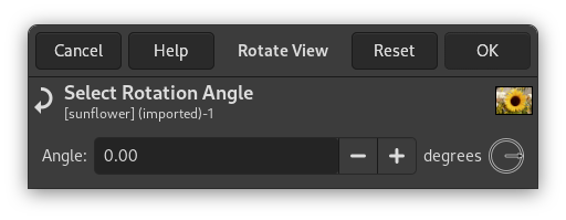 The „Select Rotation Angle“ dialog