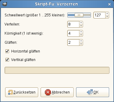 Das Dialogfenster »Verzerren«