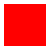 Selección rectangular rellenada con el color de primer plano