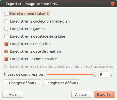 The « Export Image as PNG » dialog