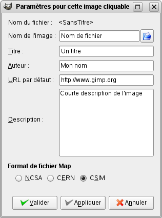 Editing the image map data