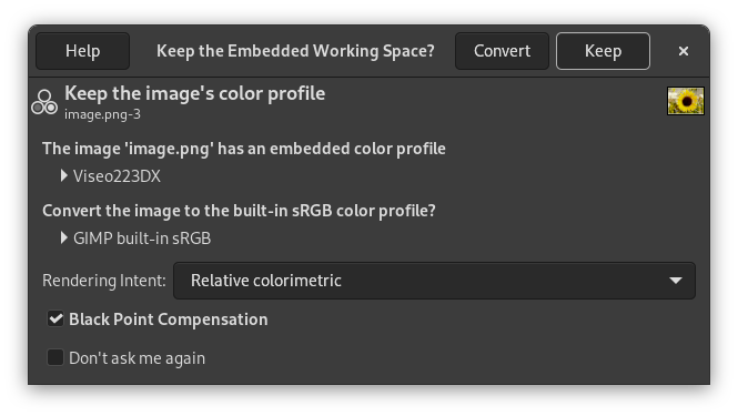 Applying the ICC-profile