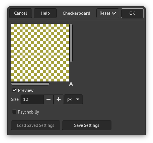 „Checkerboard (legacy)“ filter options