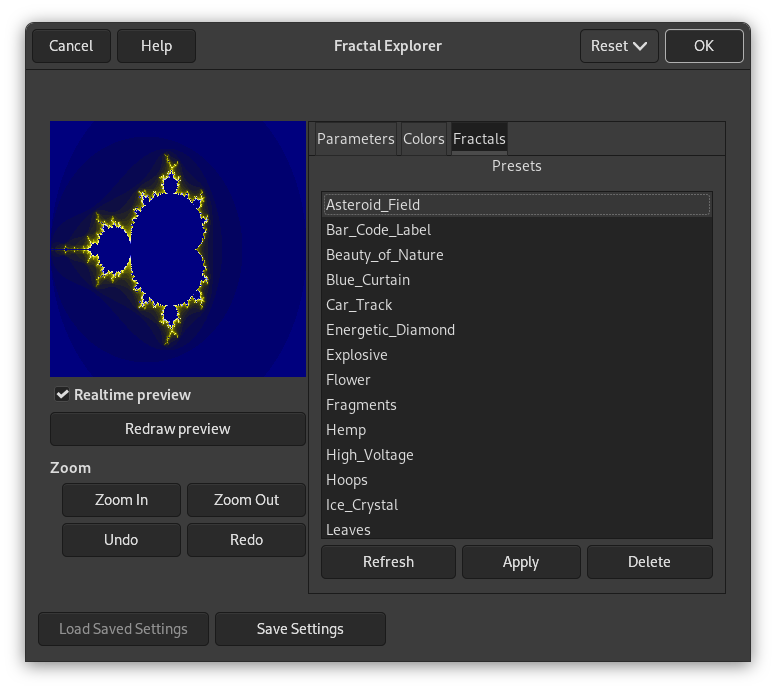 „Fractal Explorer” sample fractals