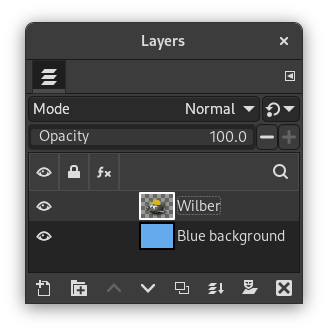 Example for layer mode „Behind”