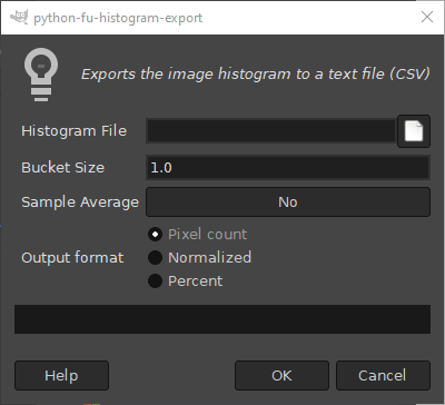 «Export Histogram» options