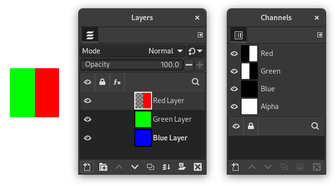 Alpha channel example: One transparent layer