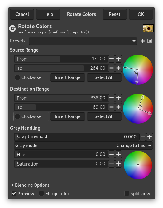 The “Rotate Colors” Dialog