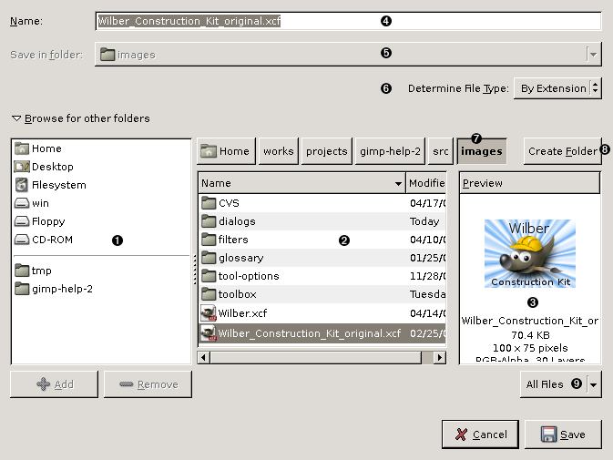 The Save Dialog (Browser)