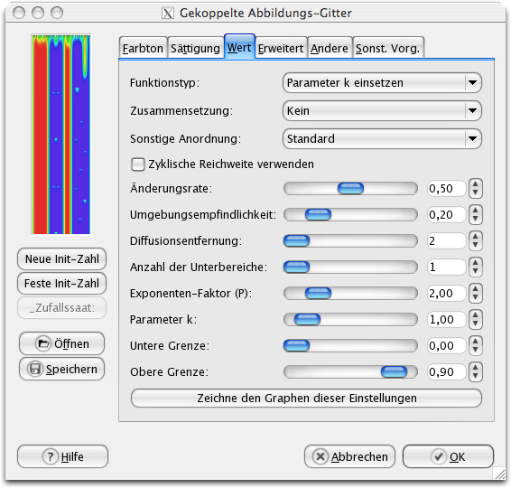Eigenschaften (Wert) für das Filter CML Explorer