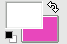 El color de fondo de la caja de herramientas (rosa) y una imagen con los bordes difuminados en un fondo transparente, con un nivel de zoom de 800%.