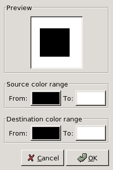 Options of the Map Color Range filter