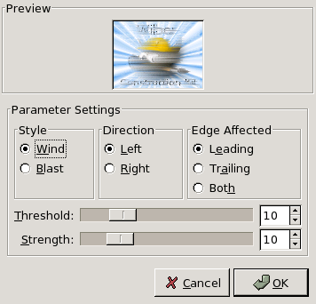 Wind filter options