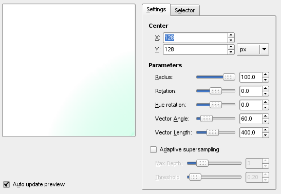 GFlare filter options (Settings)