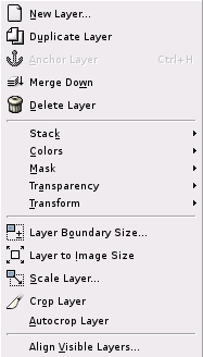 The Contents of the Layer Menu