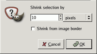 The Shrink Selection dialog