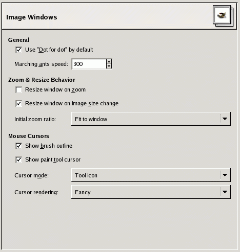 General Image Window Preference