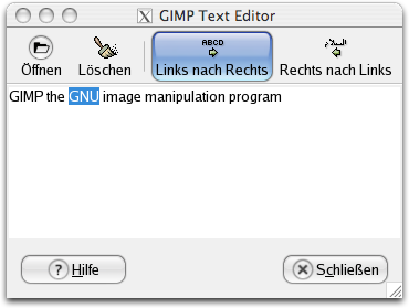 Der GIMP-Texteditor