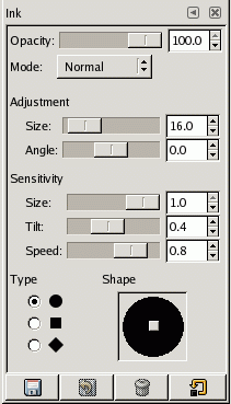Ink Tool options