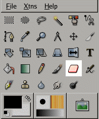 Eraser tool icon in the Toolbox