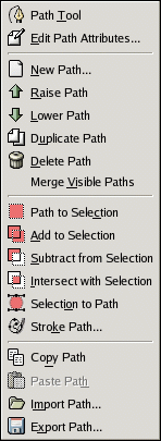 The Paths sub-menu