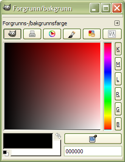 Dialogvindauget for å endre FG-/BG-farge