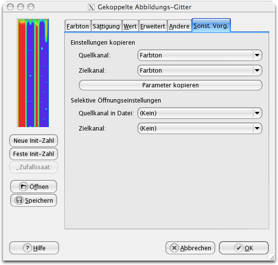 Eigenschaften (Sonstige Vorgaben) für das Filter CML Explorer