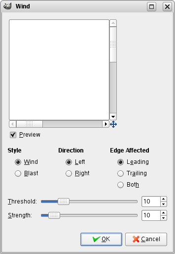 Wind filter options