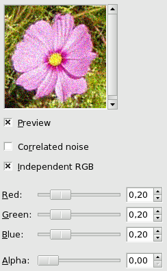 RGB Noise filter options