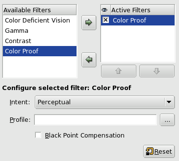 The Color Proof dialog