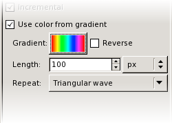 Gradient options for painting tools.