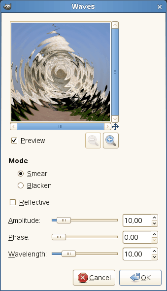 “Waves” filter options