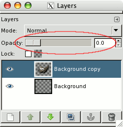 Unstuck layer transparency