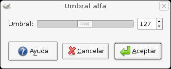 The only one option of the “Threshold Alpha” dialog