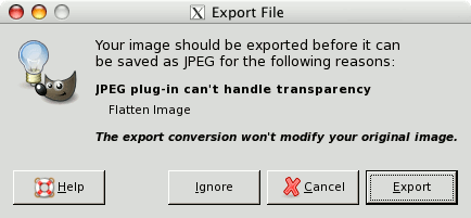 Example of an Export dialog