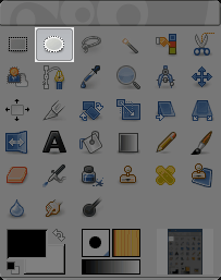 L'icona della selezione ellittica nella barra degli strumenti