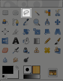 L'icona della selezione libera nella barra degli strumenti