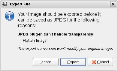 Export JPEG file dialog