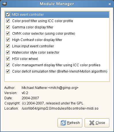 The “Module Manager” dialog window