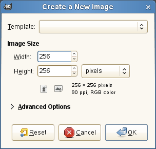 The “New Image” dialog