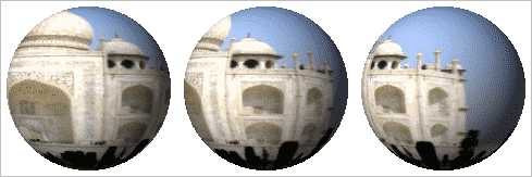 Example for the Spinning Globe filter: filter applied