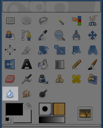 El icono de la herramienta Desenfocar/Enfocar en la caja de herramientas