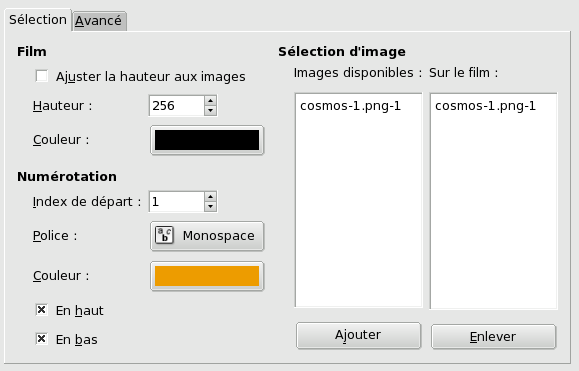 Filmstrip filter options (Selection)