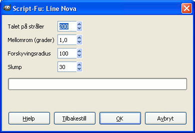 Innstillingane for filteret «Line Nova»