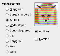 Opções do filtro Vídeo