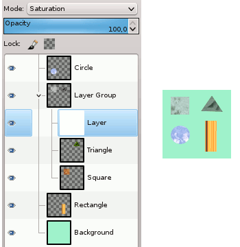 Layer Mode in or out Layer Group