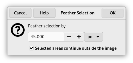 The „Feather Selection“ dialog