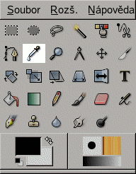 The Color Picker in the toolbox (eye dropper icon)