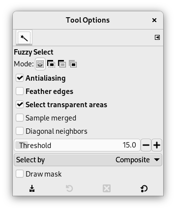Tool Options for the Fuzzy Select tool
