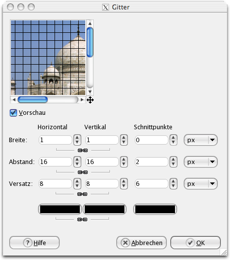 „Grid (legacy)“ filter options